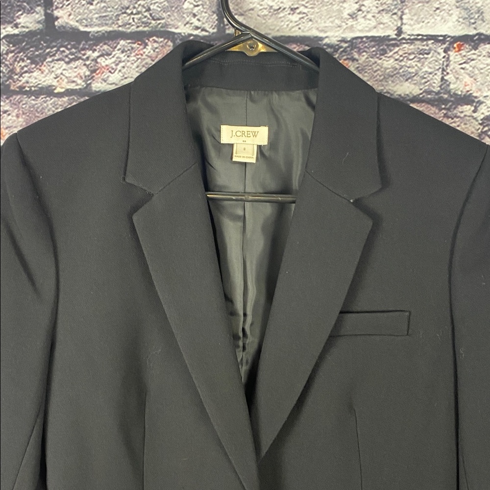 J. Crew Classic Black Button Closure Suit Blazer Sz 8 - Picture 5 of 15